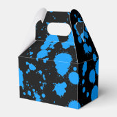 XO Graffiti Art Zwart en Blauw 90s Splatter Paint Bedankdoosjes (Achterkant)