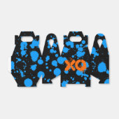 XO Graffiti Art Zwart en Blauw 90s Splatter Paint Bedankdoosjes (Uitgevouwen)