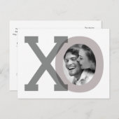 XO Gray Wedding Save Date Photo Briefkaart (Voorkant / Achterkant)