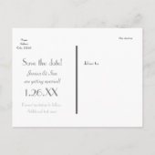 XO Gray Wedding Save Date Photo Briefkaart (Achterkant)