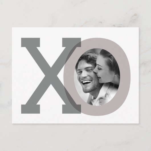 XO Gray Wedding Save Date Photo Briefkaart (Voorkant)