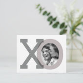 XO Gray Wedding Save Date Photo Briefkaart (Staand voorkant)
