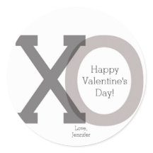 XO Grey Valentijnsdag aangepaste stickers
