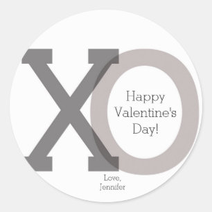 XO Grey Valentijnsdag aangepaste stickers