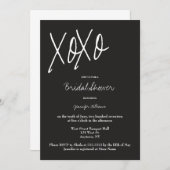 XO grijze bruids douche uitnodigingen (Voorkant / Achterkant)