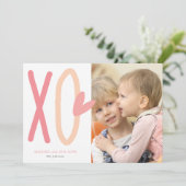 XO Heart Valentijnsdag-fotokaart (Staand voorkant)