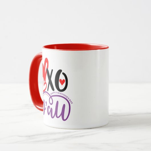 XO Hearts Valentijnsdag Coffee Mok Design (Voorkant links)