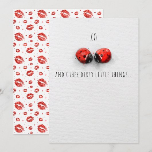 XO HUGS AND KISSES BUGS VERSION 3 Valentijn card Bedankkaart (Voorkant / Achterkant)