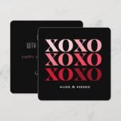 XO Hugs & Kisses, Valentijnsdag Holiday Kaart (Voorkant / Achterkant)