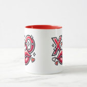 XO Kiss and Hearts Artwork Mok (Midden)