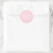 XO kussen en knuffels roze moderne aangepaste teks Ronde Sticker (Tas)