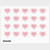 XO kussen en knuffels roze rood moderne aangepaste Hart Sticker (Vel)