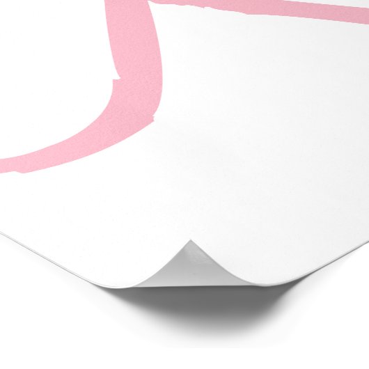 XO Love and Hugs Pink Script Poster (Hoek)