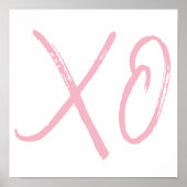 XO Love and Hugs Pink Script Poster (Voorkant)