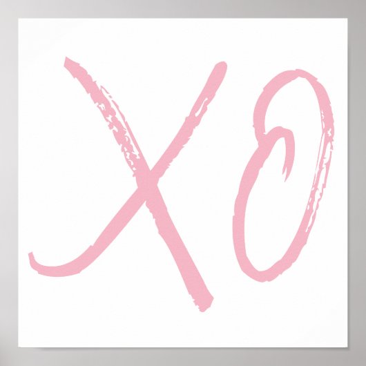 XO Love and Hugs Pink Script Poster (Voorkant)