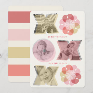 XO Love & Kisses Love Hearts Valentijnsdag Foto Feestdagenkaart