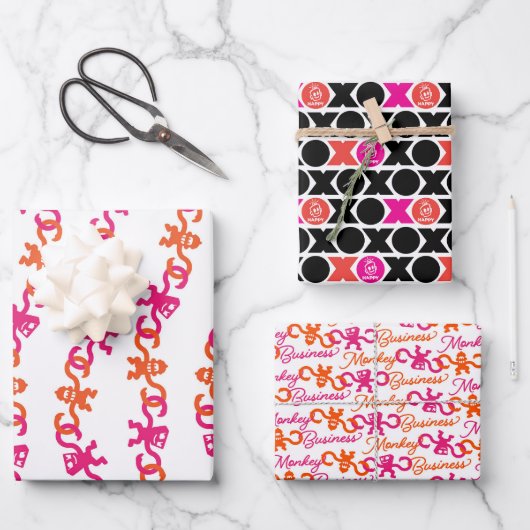 XO Monkey Business Inpakpapier Vel (Voorkant)