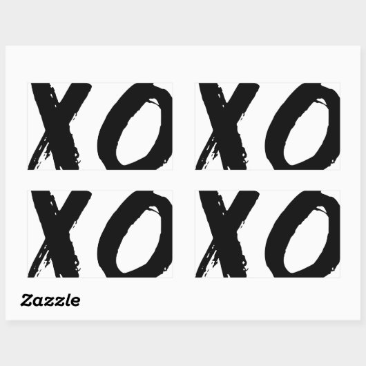 XO-penseel minimaal Rechthoekige Sticker (Vel)
