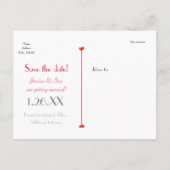 XO Red Wedding Valentijn Opslaan Datum Foto Briefk Aankondigingskaart (Achterkant)