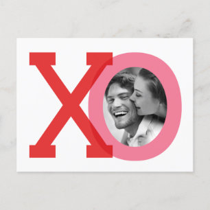 XO Rode Huwelijk Valentijnsdag Bewaar Datum Foto A Aankondigingskaart