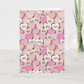 XO Romantic Heart Pattern Valentine Anniversary  Kaart (Voorkant)