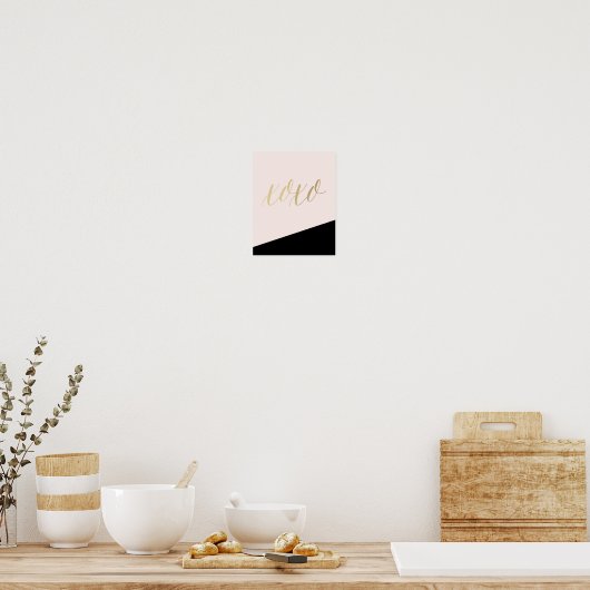 XO-roze kunstdrukwerk Poster (Keuken)