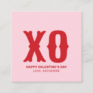 XO roze rood modern schattig typografie Valentijns Informatiekaartje