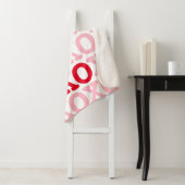 XO Valentijn Hugs Kisses Pattern Pink Red Sherpa Deken (In situ)