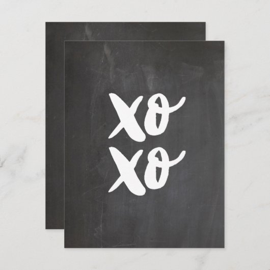 XO. Valentijnsdag knuffels en kusjes. schoolbord Feestdagenkaart (Voorkant / Achterkant)