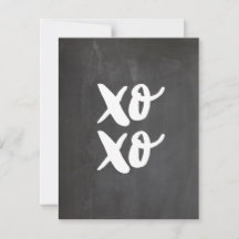 XO. Valentijnsdag knuffels en kusjes. schoolbord