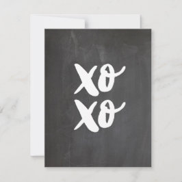 XO. Valentijnsdag knuffels en kusjes. schoolbord Feestdagenkaart