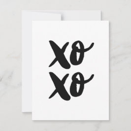 XO. Valentijnsdag knuffels en kussen. Black Feestdagenkaart