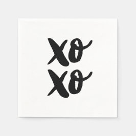 XO. Valentijnsdag knuffels en kussen. Black Servet