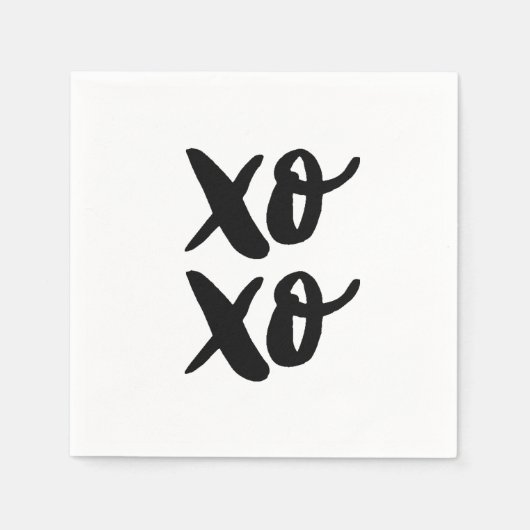 XO. Valentijnsdag knuffels en kussen. Black Servet (Voorkant)