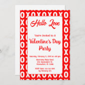 XO Valentijnsdag Party Kaart (Voorkant / Achterkant)