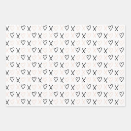 Xo Valentijnse  - Hearts Patroon Inpakpapier Vel