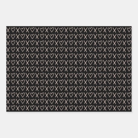 Xo Valentijnse  - Hearts Patroon Inpakpapier Vel (Voorkant 2)