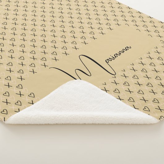 Xo Valentijnse  Hoorten Patroon monogrammen Sherpa Deken (3/4)