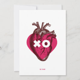 XO Valentijnshart Plat Kaart. Kaart