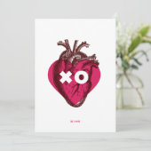 XO Valentijnshartenvlakkaart. Kaart (Staand voorkant)