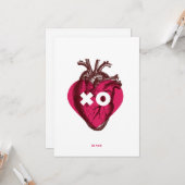 XO Valentijnshartenvlakkaart. Kaart (Voorkant / Achterkant in situ)