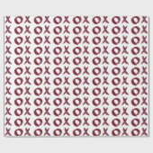 XO X O Hugs & Kisses in Red Trendy Wrapping Paper Cadeaupapier (Vlak)