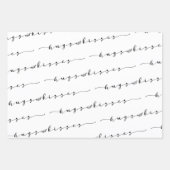 XO XO Be Mine Wit & Zwart Kalligrafie Valentijn Inpakpapier Vel (Voorkant 3)