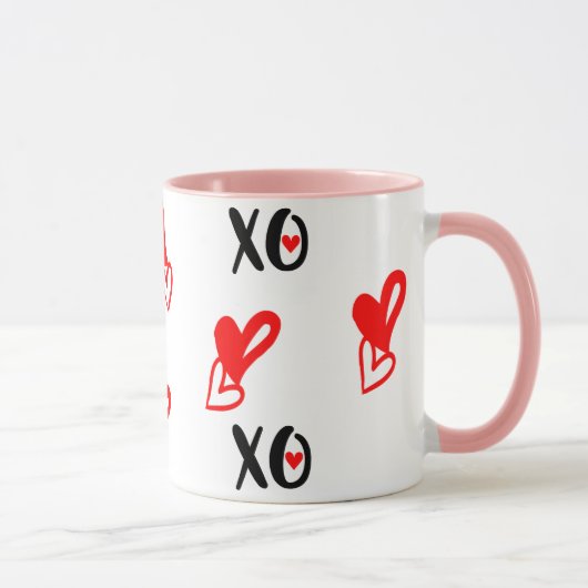 XO XO Heart Valentines Day Mug - Cute Kawaii Love Mok (Rechts)