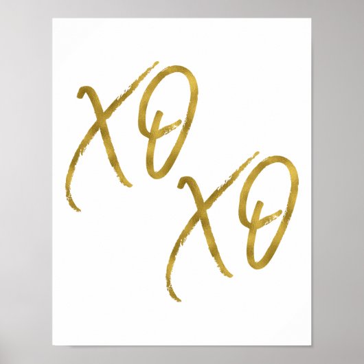 XO XO Hugs en Kisses Love Faux Gold Foil Poster (Voorkant)