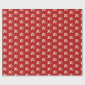 XO XO Hugs en Kisses Red Cadeaupapier (Vlak)