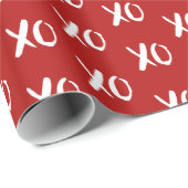 XO XO Hugs en Kisses Red Cadeaupapier (Rol Hoek)