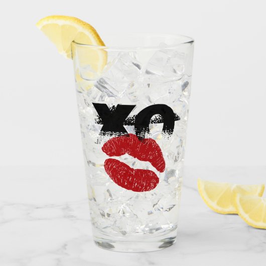 XO XO kus me retro Glass/Fun Party drinken Glas (Voorkant ijs)