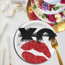 XO XO kus me retro Paper Borden / BBQ, Fun Party