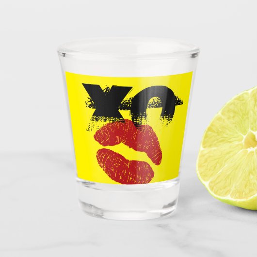XO XO kus me retro shotglas / leuke feestje Shot Glas (Voorkant)